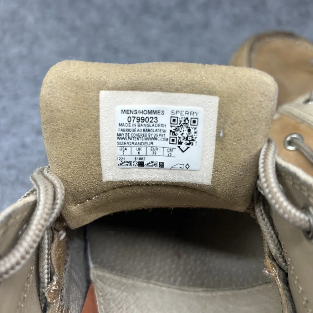 Sperry Billfish Boat Shoes 7 Tan Leather Mesh Nautical Loafers